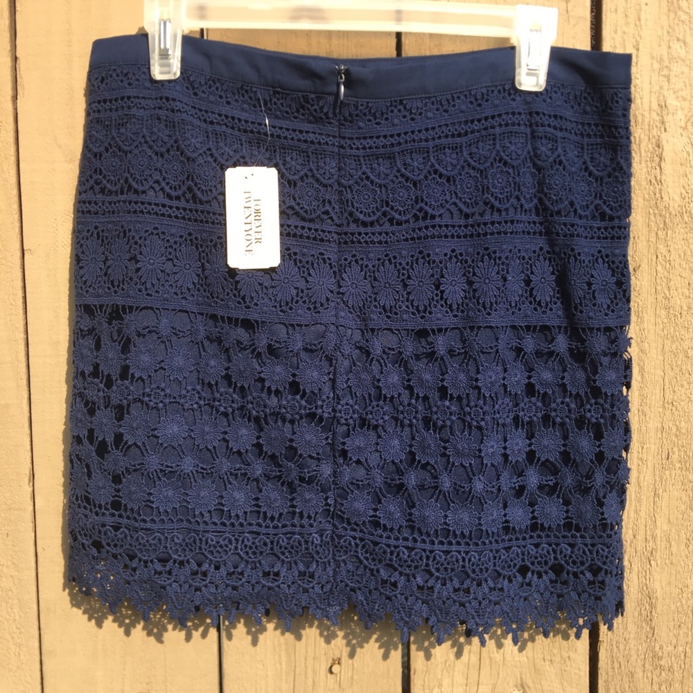 Forever 21 crocheted navy skirt Brand new